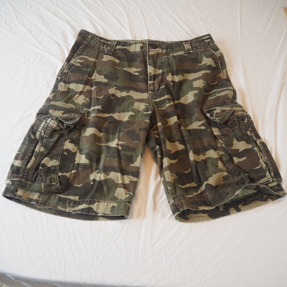 Vintage Y2K NOBO Camo Cargo Shorts Men's Size 36 Baggy No Boundaries Grunge Sk8